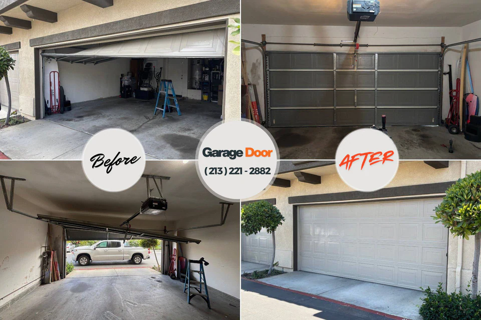 Before and after: garage door repair Ruby, NY